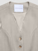 Women Serene Short Vest Burnt Sugar Herringbone