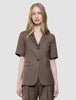 Women Skye Short Sleeved Blazer Dark Chestnut Melange