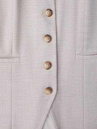 Women's Skye Long Vest Sandy Beige Melange