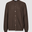 Structured Knit Cardigan Dark Brown