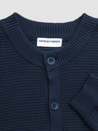 Structured Knit Cardigan Dark Navy