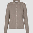 Women Structured Polo Long Sleeve Dark Sand