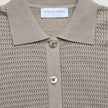 Women Structured Polo Long Sleeve Dark Sand