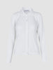 Women Structured Polo Long Sleeve Off White