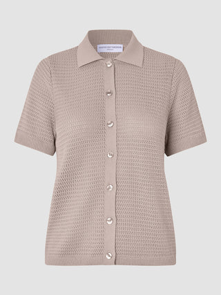 Women Structured Polo Sandy Beige