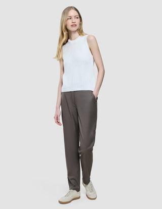 Women's Structured Knit Top Off White