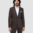 Tech Wool Blazer Dark Cocoa Brown Slim