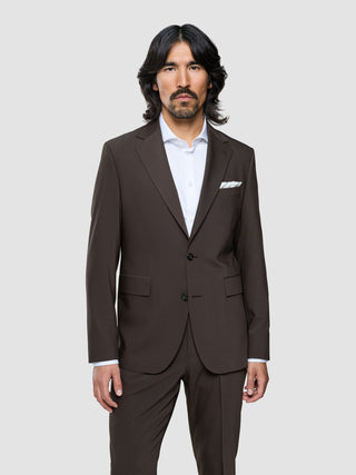 Tech Wool Blazer Dark Cocoa Brown Slim