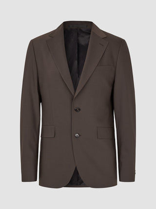 Tech Wool Blazer Dark Cocoa Brown Slim