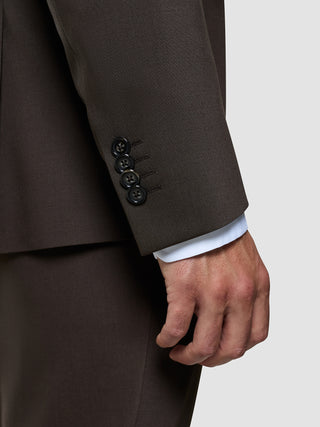 Tech Wool Blazer Dark Cocoa Brown Slim