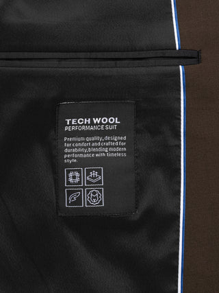 Tech Wool Blazer Dark Cocoa Brown Slim