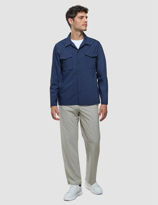 Tech Wool Overshirt Navy