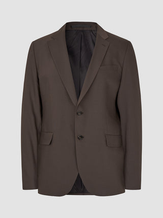 Tech Wool Blazer Dark Cocoa Brown Regular