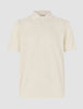 Textured Knitted Short Sleeve Polo Shirt Buttercream