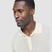 Textured Knitted Short Sleeve Polo Shirt Buttercream