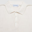Textured Knitted Short Sleeve Polo Shirt Buttercream
