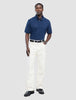 Textured Knitted Short Sleeve Polo Shirt Navy