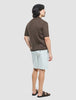 V-Neck Knit Short Sleeve Polo Dark Brown
