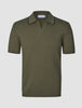 V-Neck Knit Short Sleeve Polo Green Night