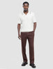 V-Neck Knit Short Sleeve Polo White