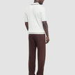 V-Neck Knit Short Sleeve Polo White
