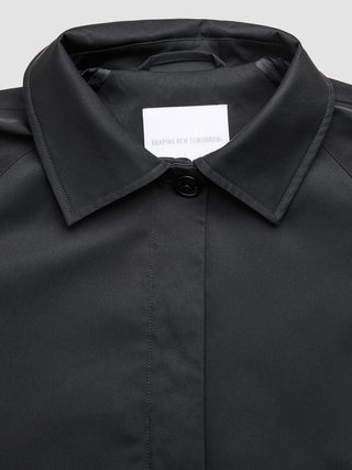 Women Waterproof Trench Coat Short Black