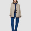 Women Waterproof Trench Coat Short Sand Grain