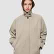 Women Waterproof Trench Coat Short Sand Grain