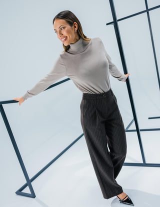 Fine Knit Turtleneck Dark Sand