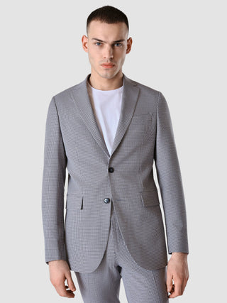 Essential Blazer Regular Duo Check Blue