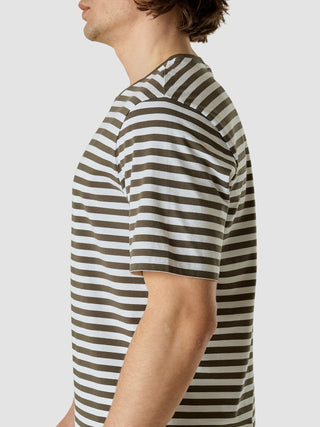 Striped Supima T-Shirt Box Fit Urban Green