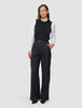 Women's Fine Knit Rib Vest Black