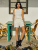 Women's Structured Knit Top Off White