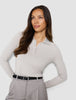 Women's Thin Leather Belt Silver Black
