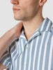 Bowling Short Sleeve Shirt Bold Stripes Light Blue