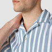 Bowling Short Sleeve Shirt Bold Stripes Light Blue