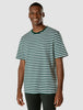 Striped Supima T-shirt Box Fit Forest Green