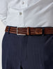 Braided Leather Belt Dark Brown