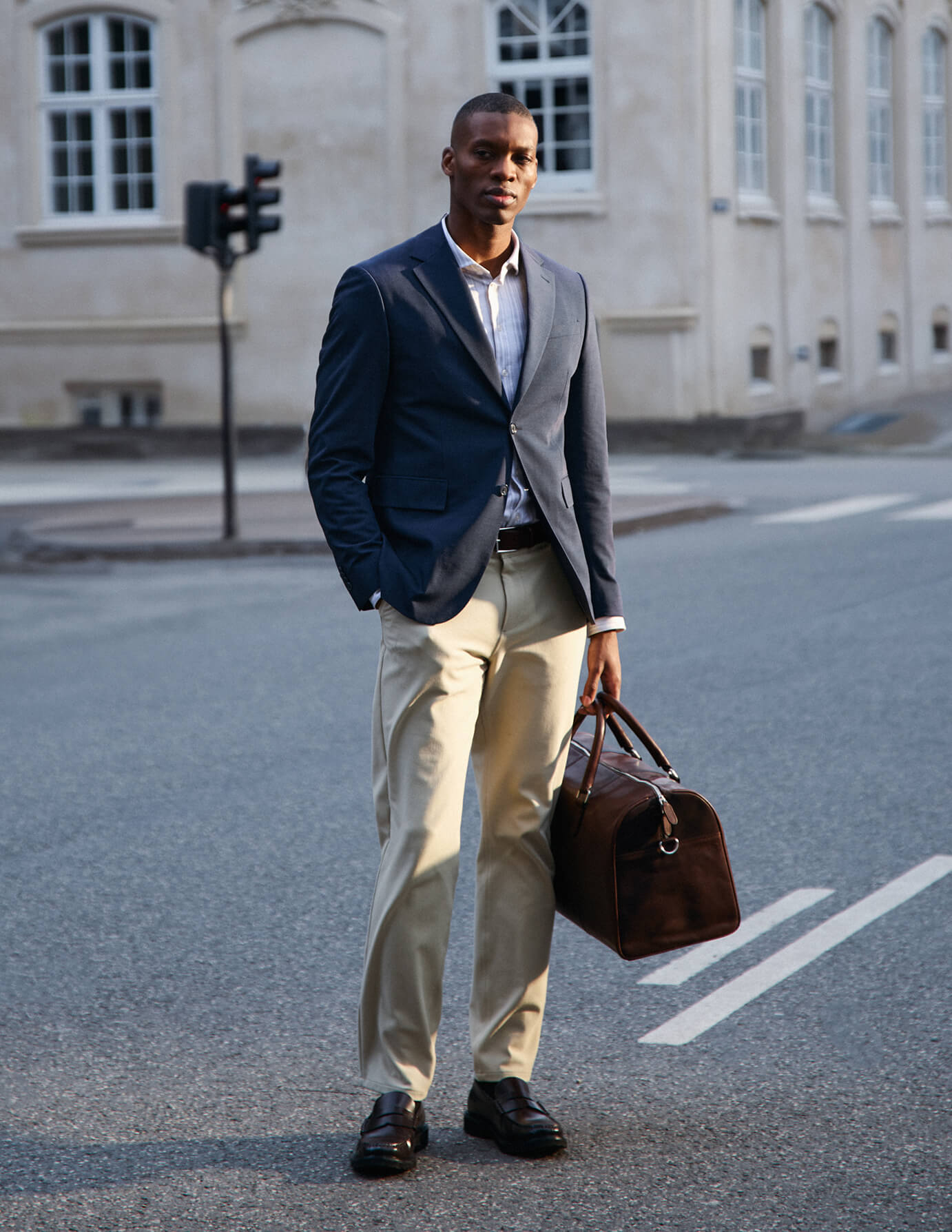 Tech Wool Blazer Navy Slim