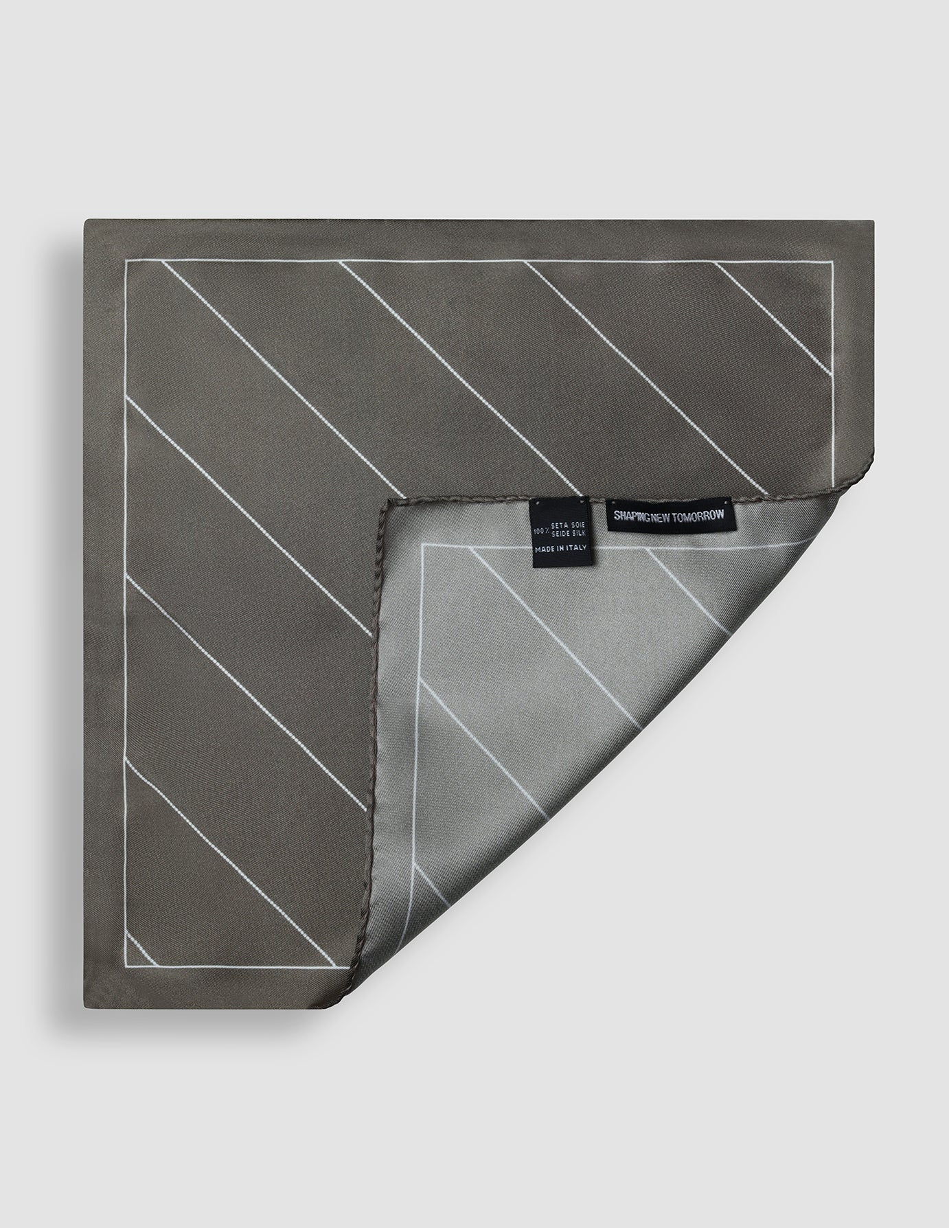 Pocket Square Brown Pinstripe