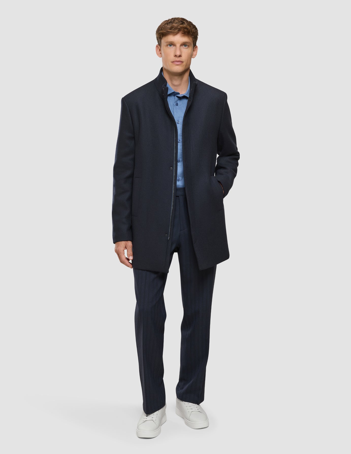 Casentino Wool Coat Dark Navy