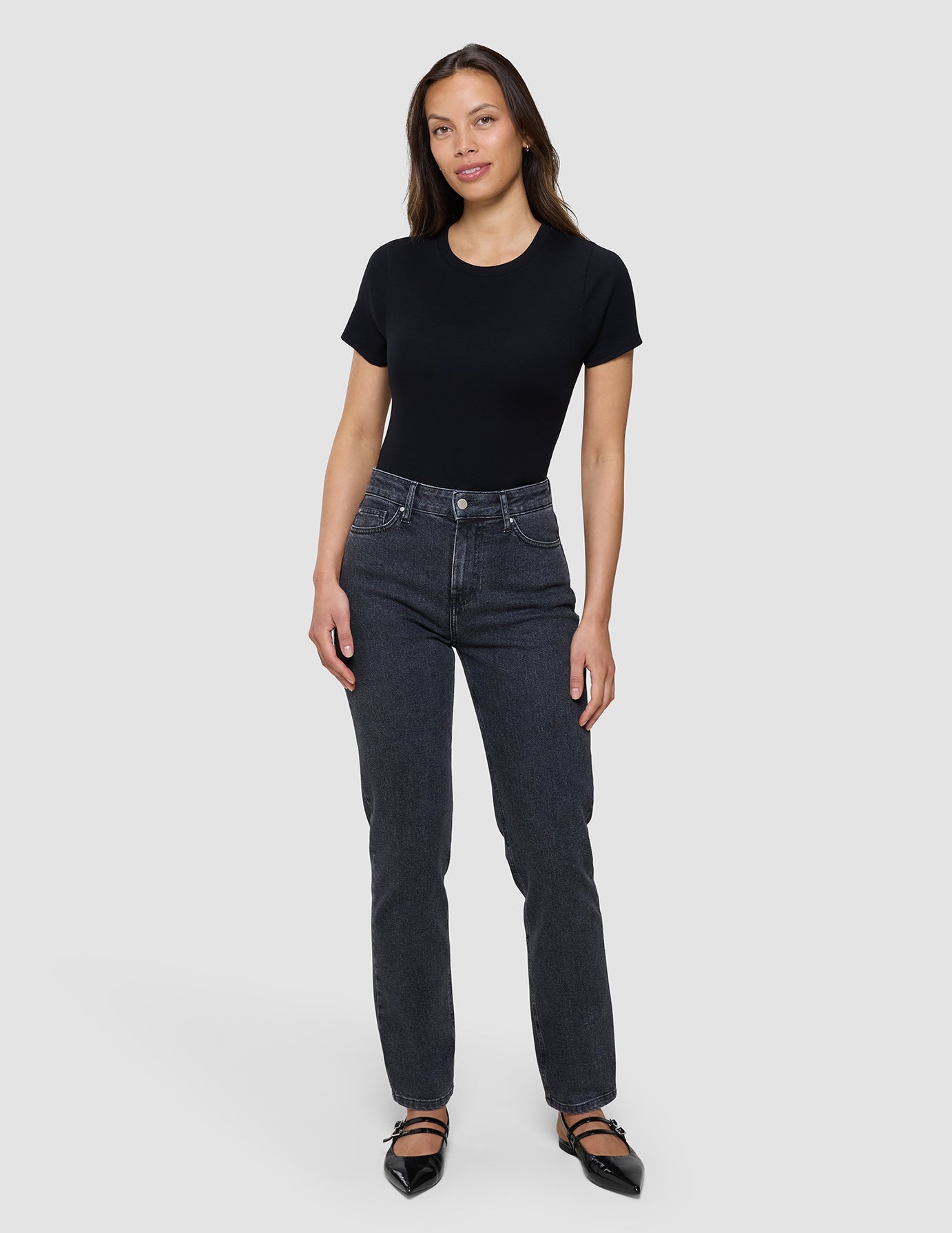 Women's Classic Jeans Tapered Washed Black