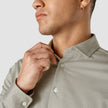 Classic Shirt Stone Green Herringbone Regular