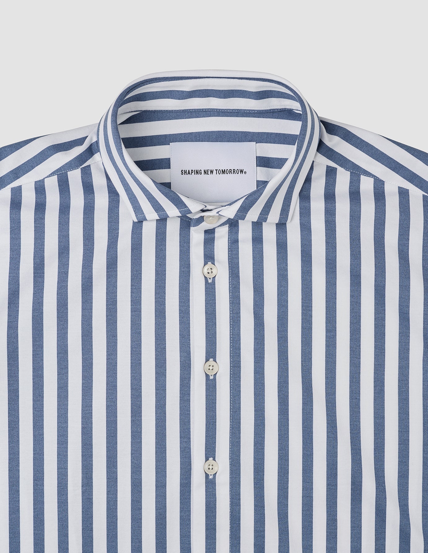 Classic Shirt Dusky Blue Stripe Slim