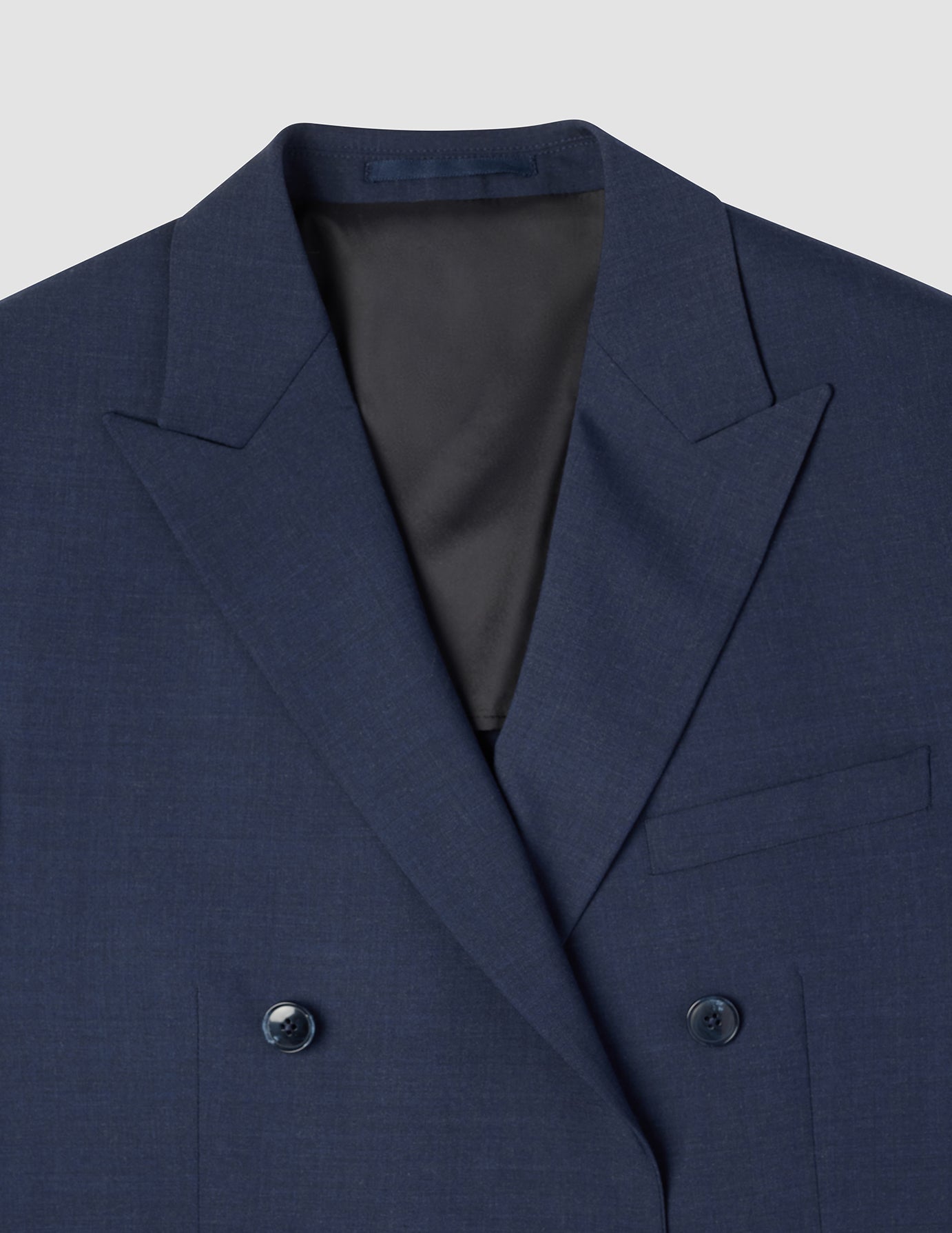 Double Breasted Tech Wool Blazer Navy