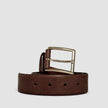 Elastic Leather Belt Dark Brown