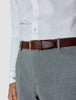 Elastic Leather Belt Dark Brown