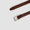 Elastic Leather Belt Dark Brown