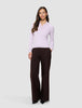 Women's Elevated Knit Polo Soft Pink Melange