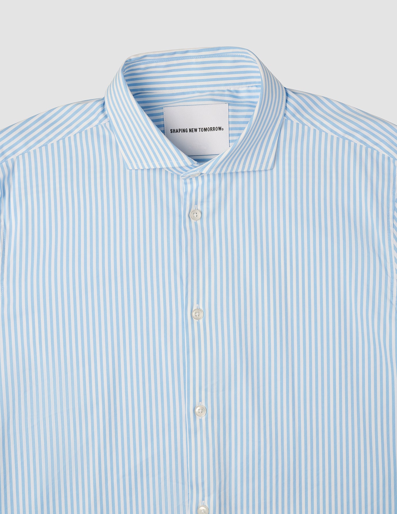 Elevated Shirt Light Blue Stripe Thin Regular